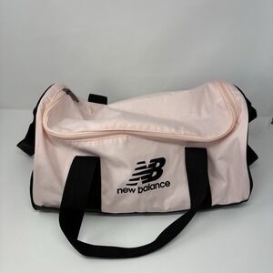 New Balance Athletic Duffel Bag Pink Black Straps Nylon 14x10x7"